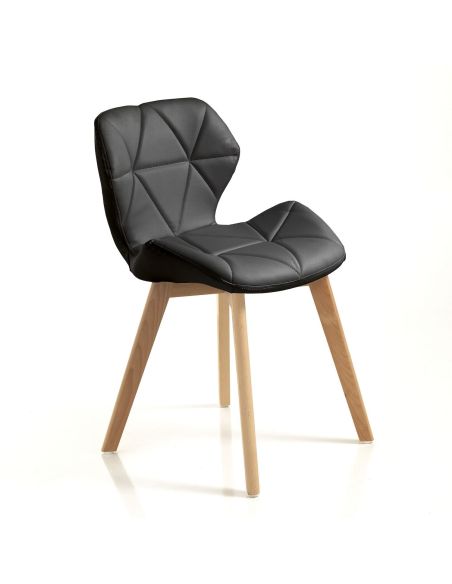 Coppia sedie imbottite per sala da pranzo Eleanor Black
