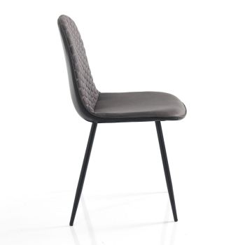Set 4 sedie imbottite per sala da pranzo Lazing Grey 2