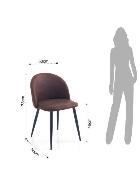 Set 4 sedie imbottite per sala da pranzo Innuendo Brown