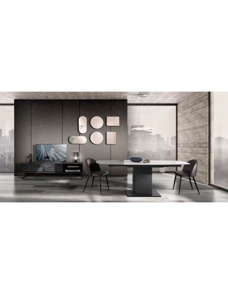 Set 4 sedie imbottite per sala da pranzo Innuendo Brown