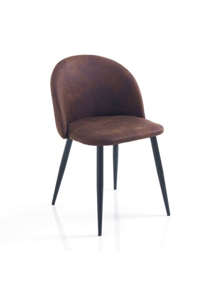 Set 4 sedie imbottite per sala da pranzo Innuendo Brown