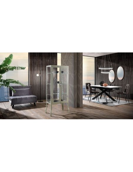 Set 4 sedie imbottite per sala da pranzo Miracle Old Brown