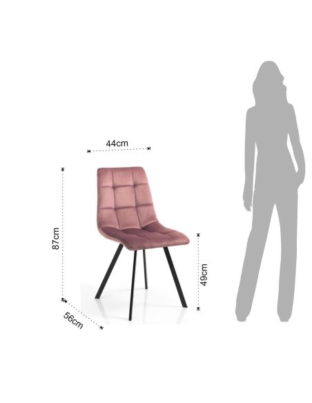 Set 4 sedie imbottite per cucina sala Miracle Pink