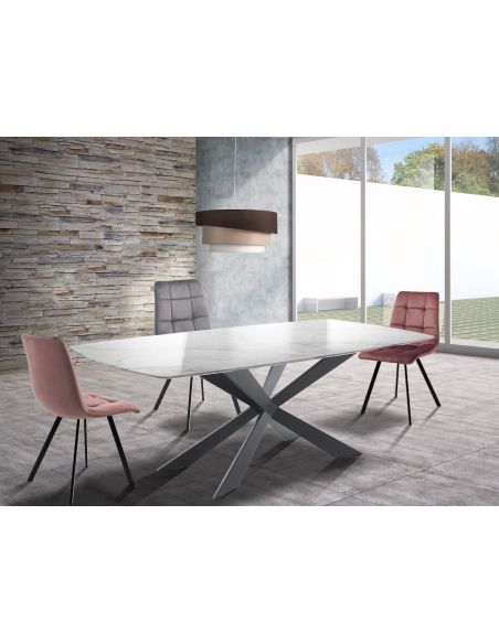 Set 4 sedie imbottite per cucina sala Miracle Pink