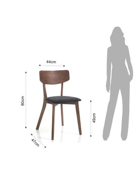 Coppia sedie in legno moderne Talking Dark Wood