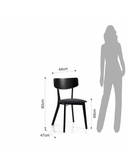 Coppia sedie in legno moderne Talking Black