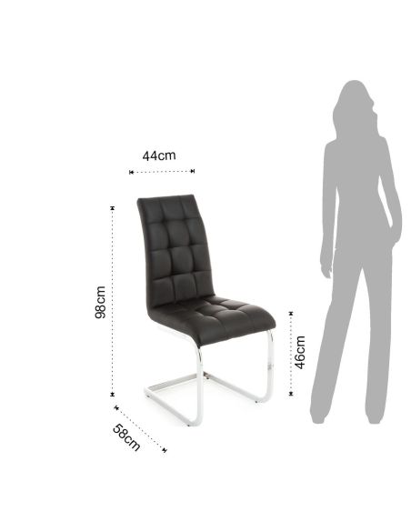 Set 4 sedie moderne in ecopelle Darlington Black