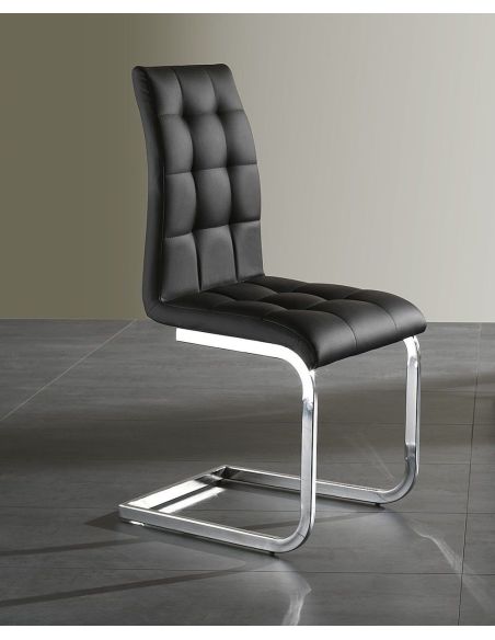 Set 4 sedie moderne in ecopelle Darlington Black