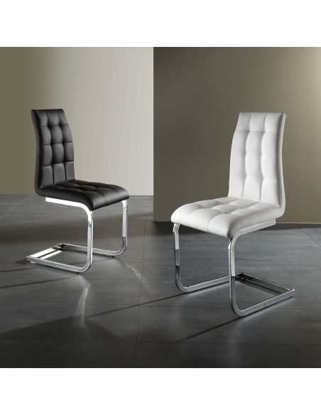 Set 4 sedie moderne in ecopelle Darlington Black