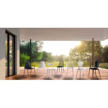 Set 4 sedie da cucina da esterno / interno Luck White 2