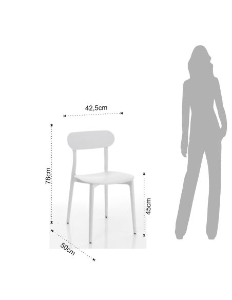 Set 4 sedie da cucina da esterno / interno Luck White