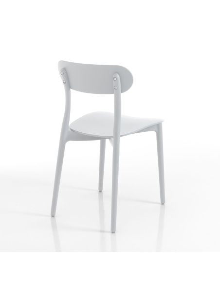 Set 4 sedie da cucina da esterno / interno Luck White