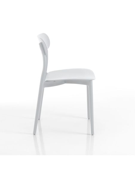 Set 4 sedie da cucina da esterno / interno Luck White