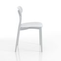 Set 4 sedie da cucina da esterno / interno Luck White
