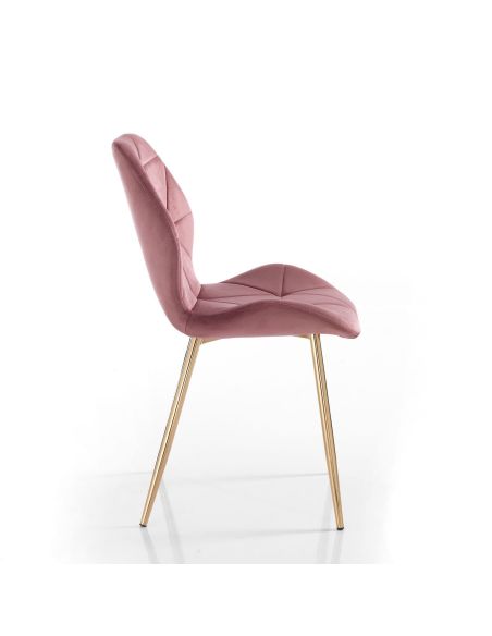 Set 4 sedie imbottite moderne Eleanor New Pink