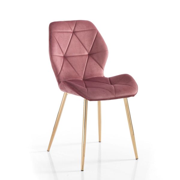 Set 4 sedie imbottite moderne Eleanor New Pink