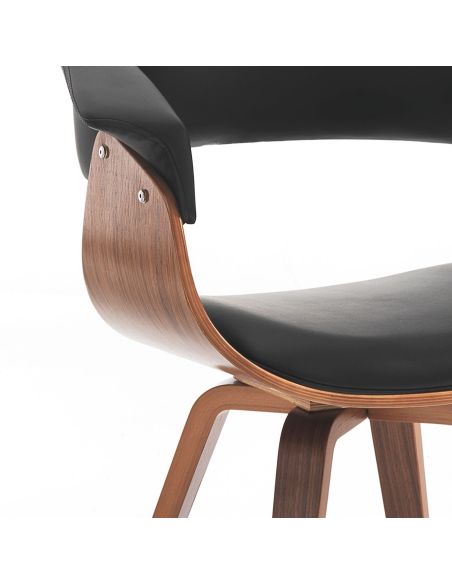 Sedia moderna in legno e pelle sintetica Once Wood Black Sedia moderna in legno e pelle sintetica Once Wood Black
