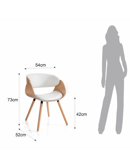 Sedia in legno moderna Once Evo White