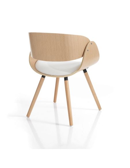 Sedia in legno moderna Once Evo White