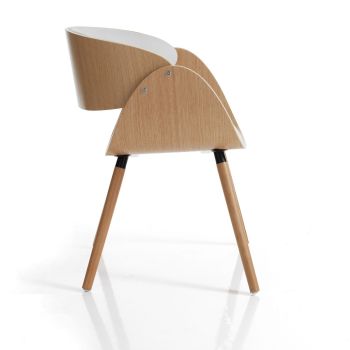 Sedia in legno moderna Once Evo White 2