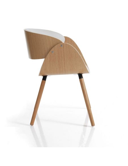 Sedia in legno moderna Once Evo White