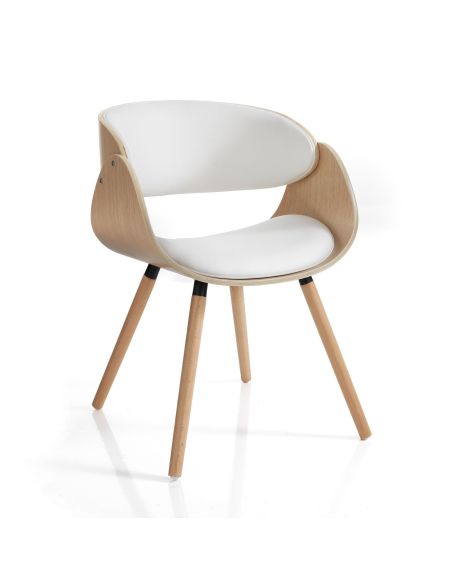 Sedia in legno moderna Once Evo White
