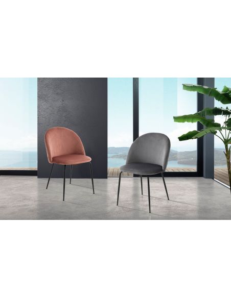 Set 4 sedie imbottite per sala da pranzo While Pink