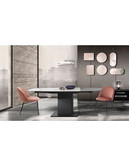 Set 4 sedie imbottite per sala da pranzo While Pink