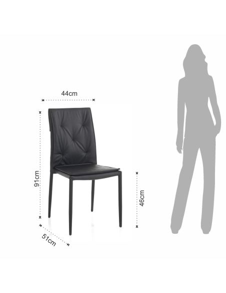 Set 4 sedie impilabili moderne Drummor Black