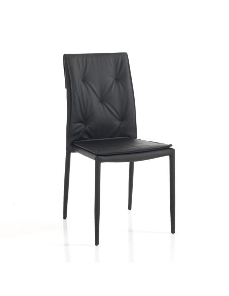 Set 4 sedie impilabili moderne Drummor Black