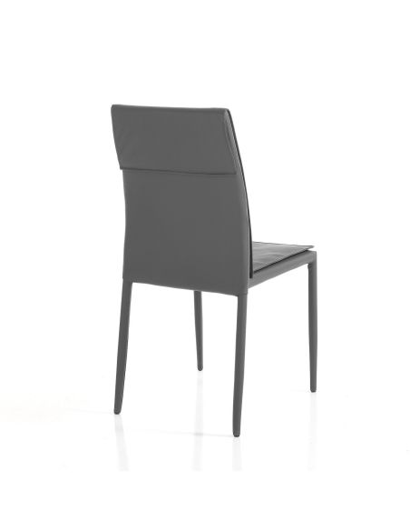 Set 4 sedie impilabili design moderno Drummor Grey