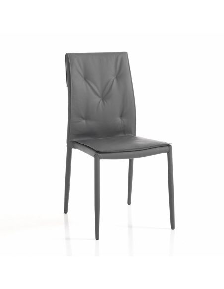 Set 4 sedie impilabili design moderno Drummor Grey
