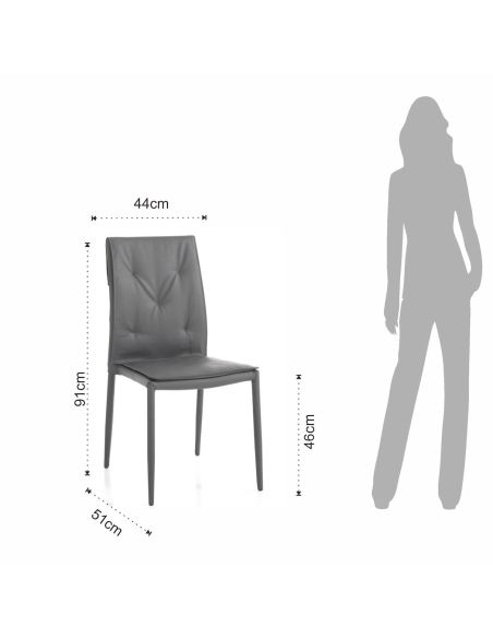 Set 4 sedie impilabili design moderno Drummor Grey