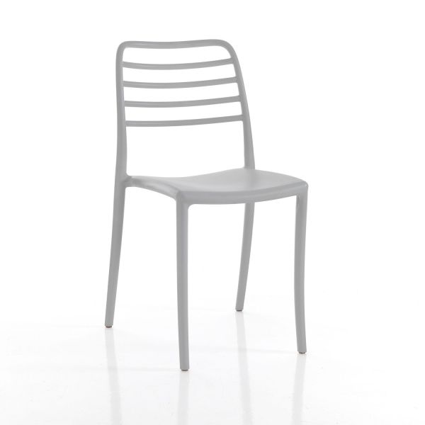 Set 4 sedie impilabili da interno esterno Sippo Grey