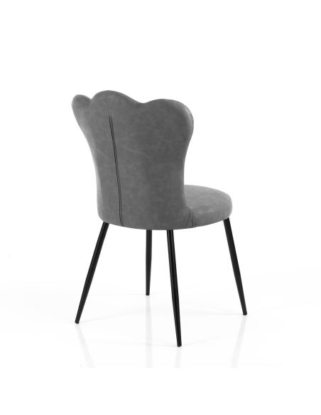Set 4 sedie imbottite in pelle sintetica Tarja Grey