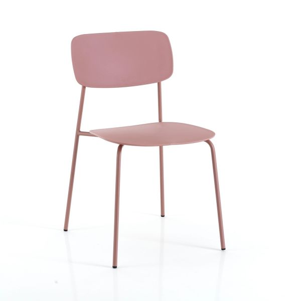 Set 4 sedie impilabili design moderno Clarybel Pink