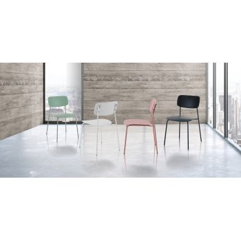 Set 4 sedie impilabili design Clarybel White 2