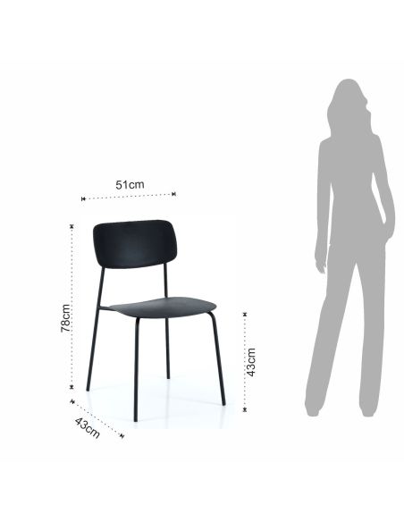 Set 4 sedie impilabili da interno Clarybel Black