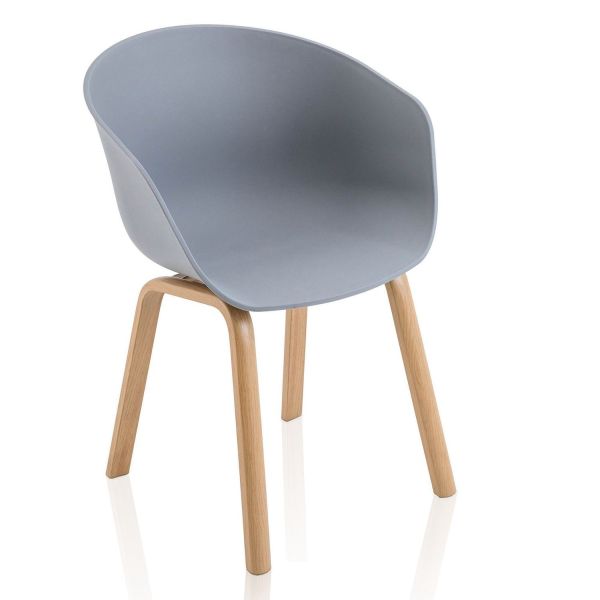 Set 4 sedie in polipropilene design Darlene Grey