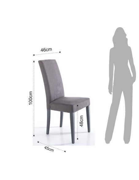 Coppia sedie imbottite per sala da pranzo Vona Grey