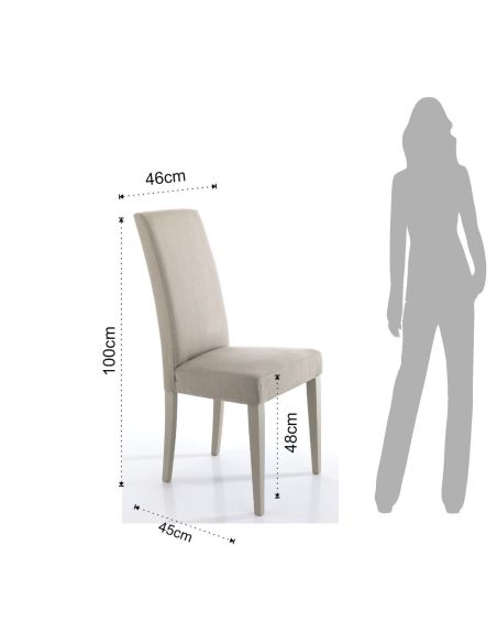 Coppia sedie da cucina imbottite Vona Rope