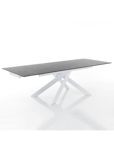 Tavolo con piano in ceramica allungabile Brydon Marble 2