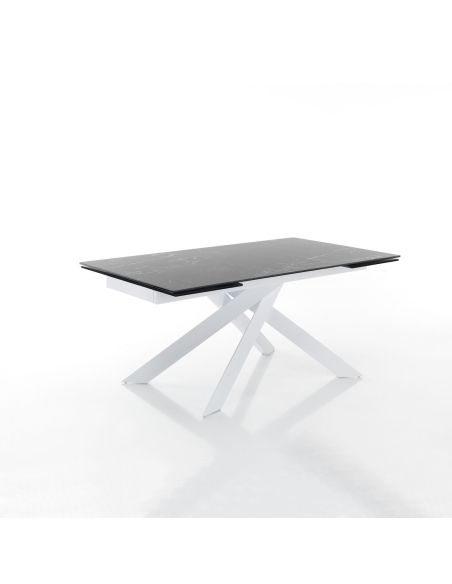 Tavolo con piano in ceramica allungabile Brydon Marble 2
