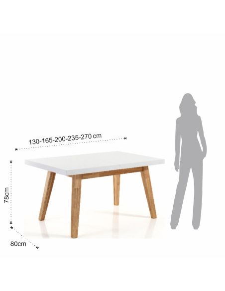 Tavolo allungabile in legno design moderno Julian 130