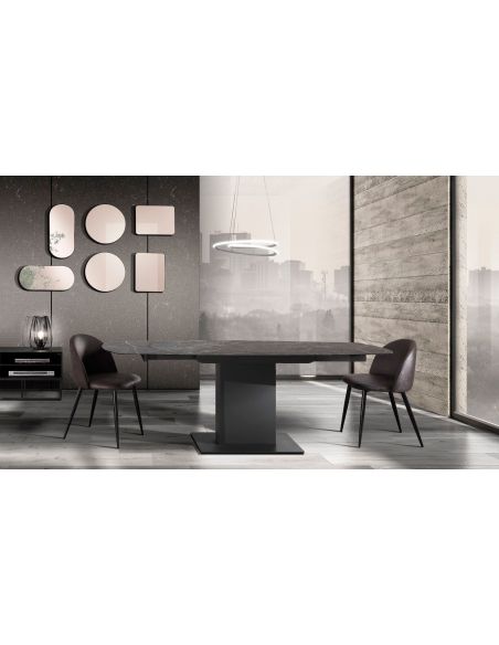 Tavolo allungabile con piano in ceramica Campbell Black Tavolo allungabile con piano in ceramica Campbell Black