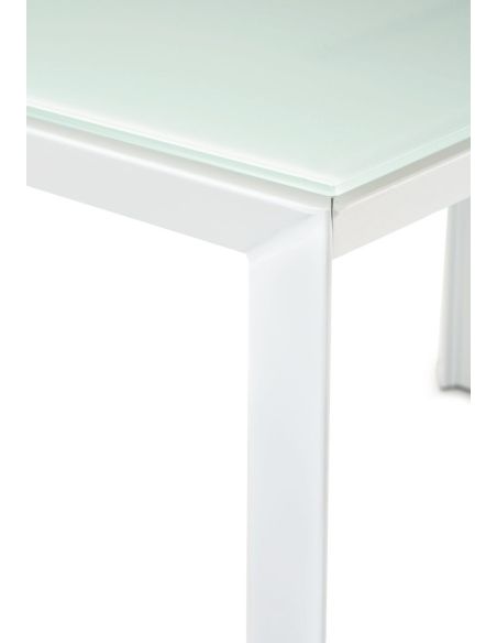 Tavolo allungabile moderno in metallo e vetro Riddal White