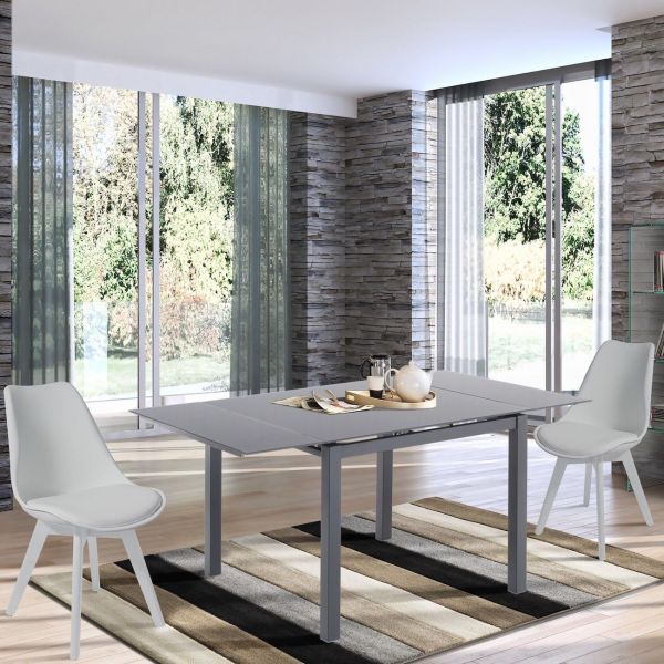 Tavolo quadrato allungabile design moderno Lari Grey