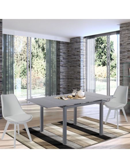 Tavolo quadrato allungabile design moderno Lari Grey