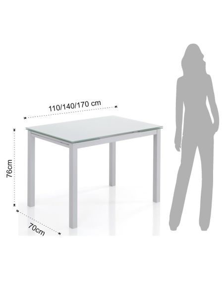 Tavolo rettangolare allungabile 110x70 cm Learn White