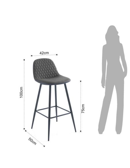 Coppia sgabelli alti da bar Lazing Grey